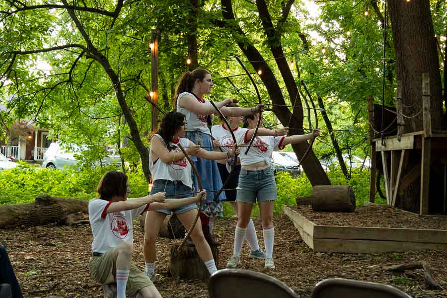 Gallatea cast at the Louisville Nature Center during a production by Three Witches Shakespeare in Louisville Kentucky