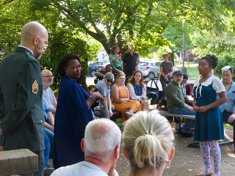 Outdoor production by Three Witches Shakespeare in Louisville Kentucky Queer Feminist Theatre Company
